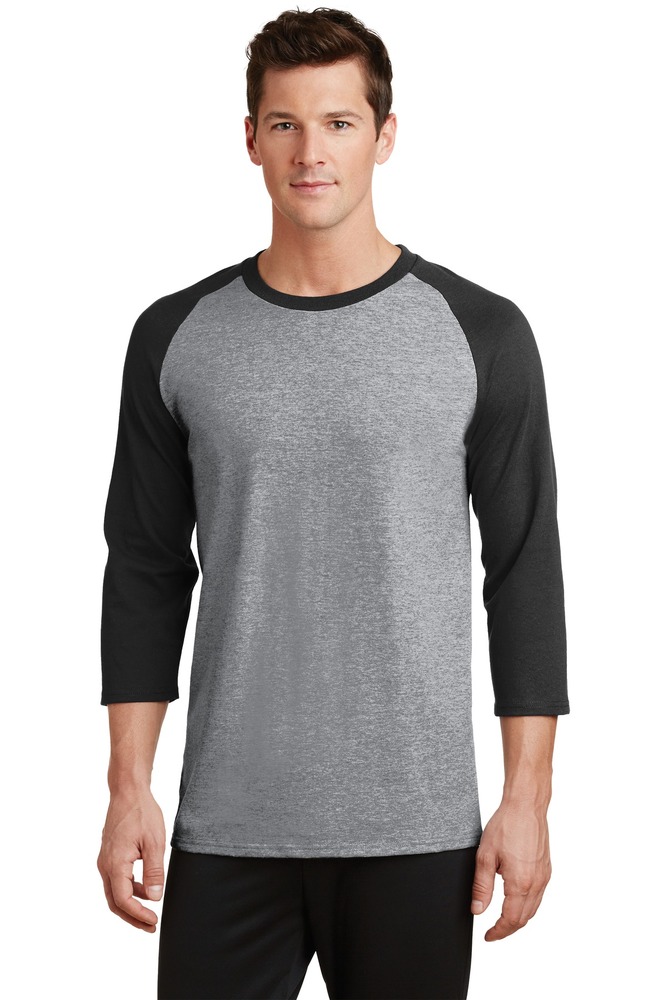 Port & Company PC55RS Core Blend 3/4-Sleeve Raglan Tee Front Fullsize"