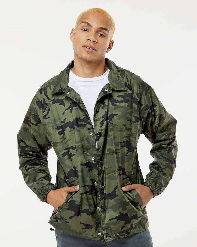 burnside 9718 men's nylon coaches jacket Front Fullsize