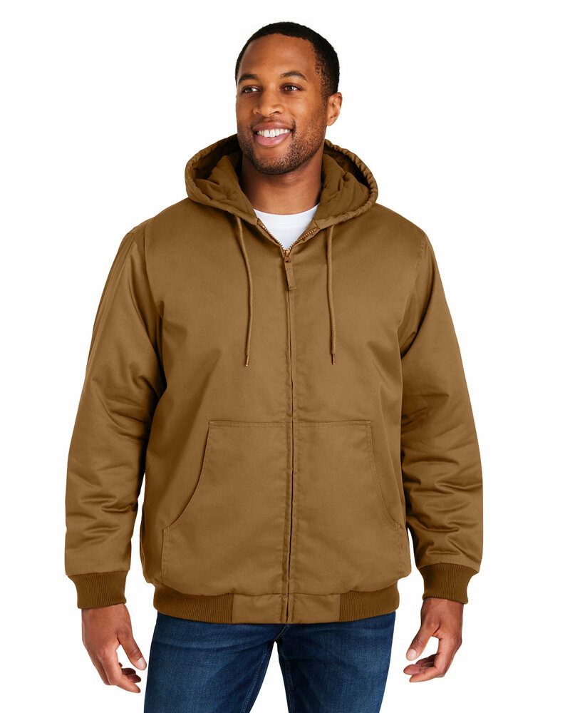 harriton m722t men's tall climabloc® heavyweight hooded full-zip jacket Front Fullsize