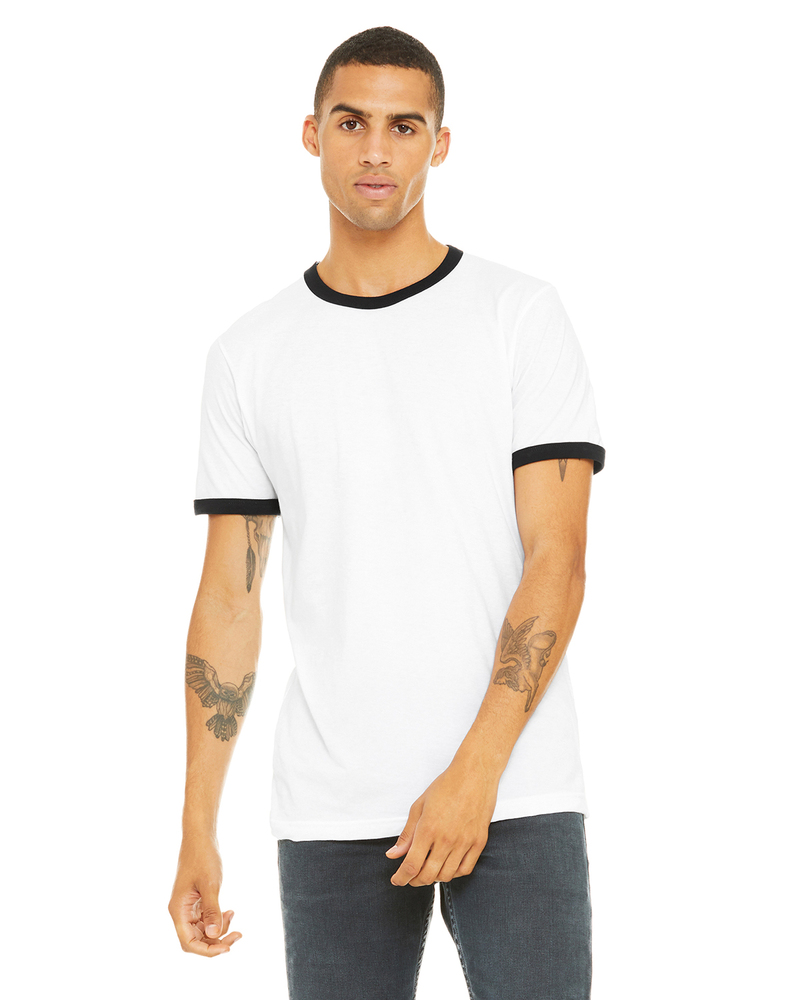 bella + canvas 3055c men's jersey short-sleeve ringer t-shirt Front Fullsize