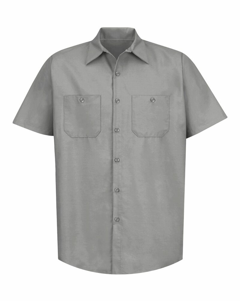 red kap sp24long long size, short sleeve industrial work shirt Front Fullsize