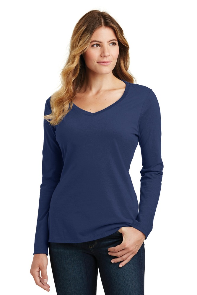 Port & Company LPC450VLS Ladies Long Sleeve Fan Favorite V-Neck Tee Front Fullsize"