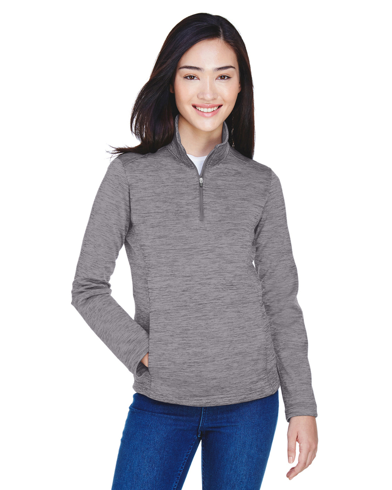 devon & jones dg798w ladies' newbury mélange fleece quarter-zip Front Fullsize