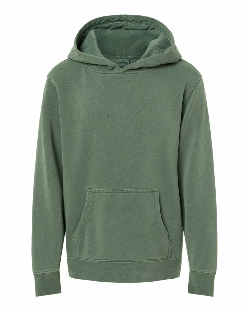 independent trading co. prm1500y youth midweight pigment-dyed hooded sweatshirt Front Fullsize