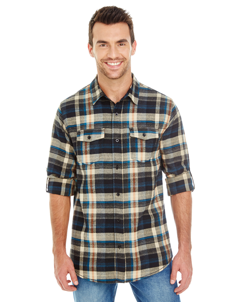 burnside b8210 men's plaid flannel shirt Front Fullsize