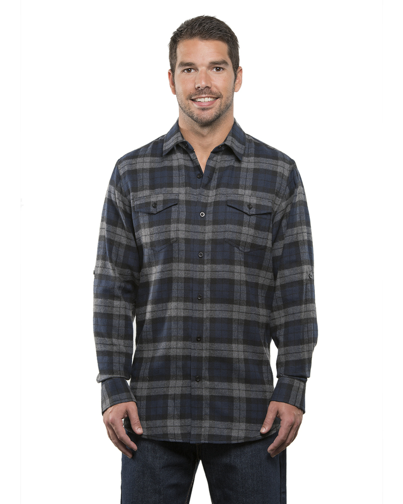 Burnside B8210 Men's Plaid Flannel Shirt Front Fullsize"