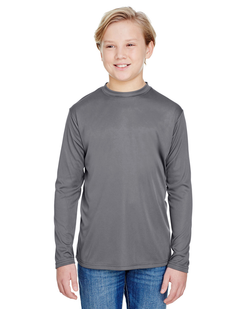 A4 NB3165 Youth Long Sleeve Cooling Performance Crew Shirt Front Fullsize"