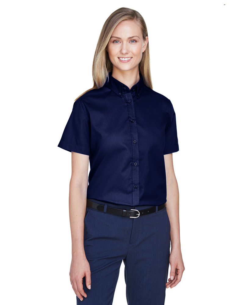 CORE365 78194 Ladies' Optimum Short-Sleeve Twill Shirt Front Fullsize"