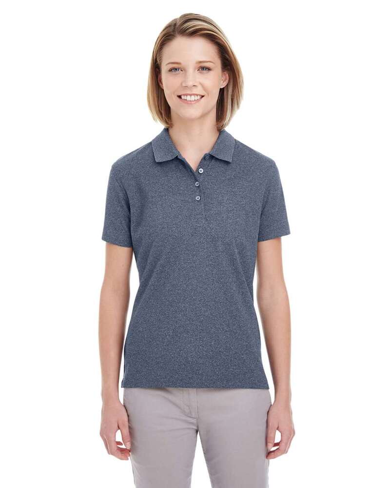 ultraclub uc100w women's heathered pique polo Front Fullsize