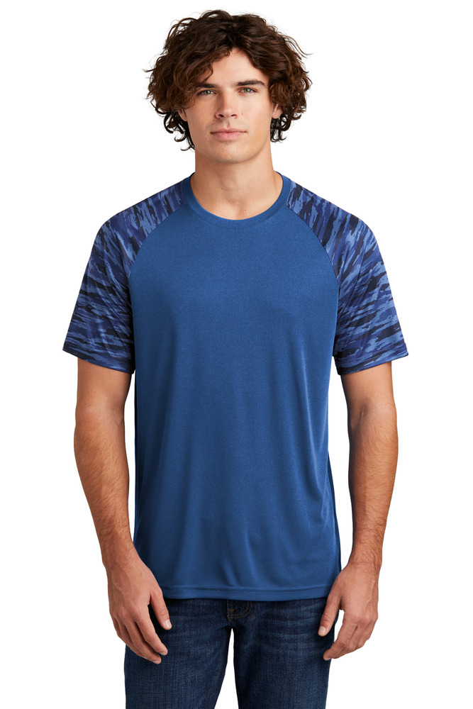 Sport-Tek ST376 Drift Camo Colorblock Tee Front Fullsize"