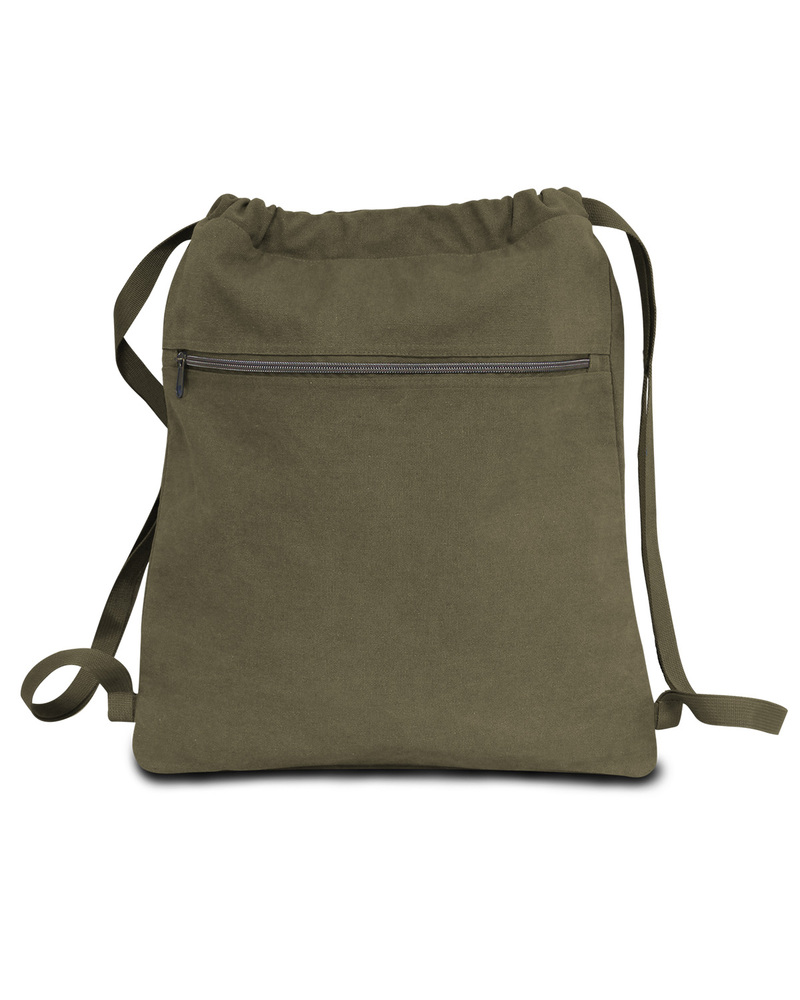 liberty bags 8877 seaside cotton pigment dyed drawstring bag Front Fullsize
