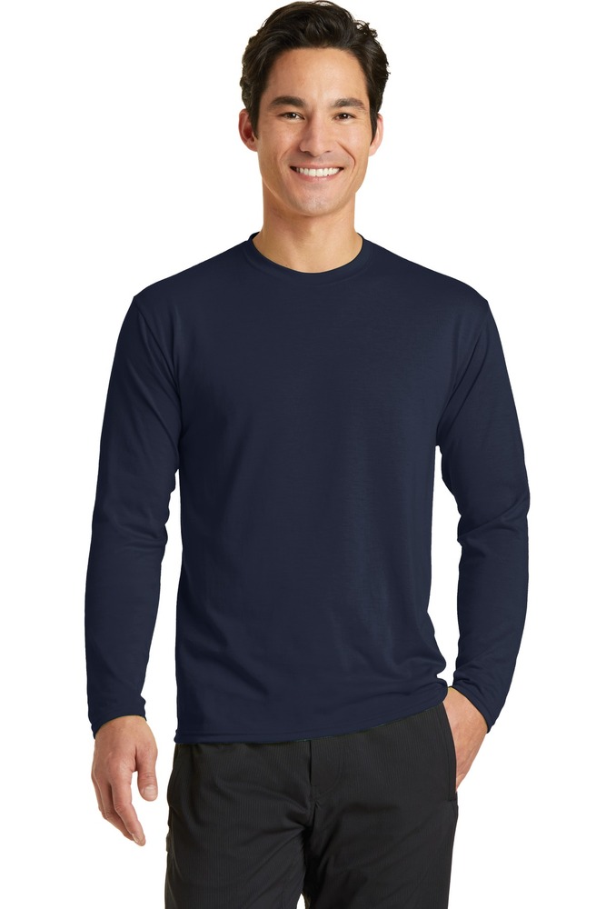 port & company pc381ls long sleeve performance blend tee Front Fullsize