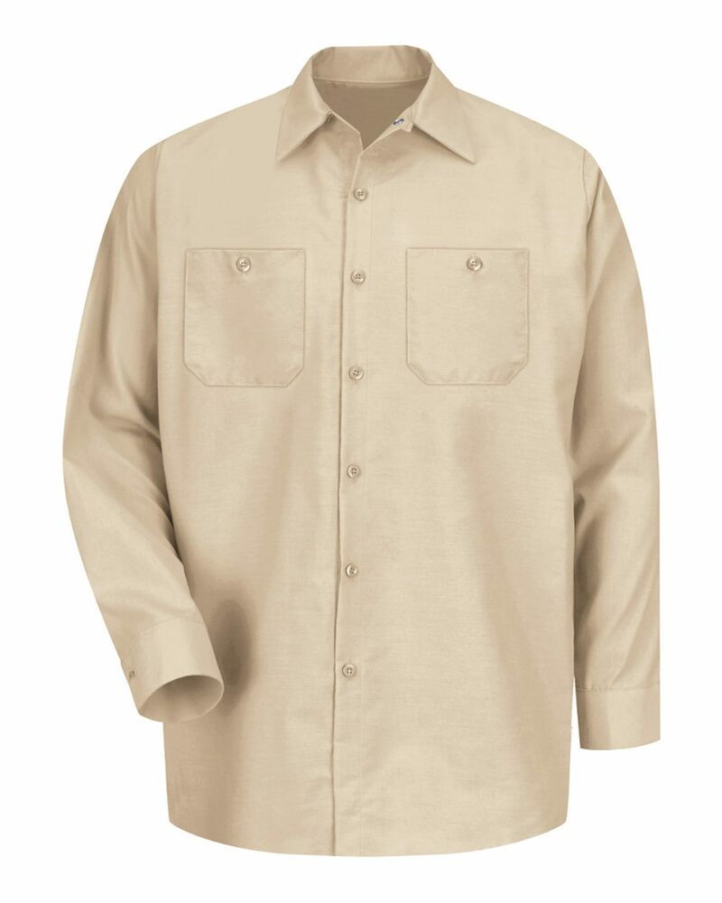 Red Kap SP14 Long Sleeve Industrial Work Shirt Front Fullsize"