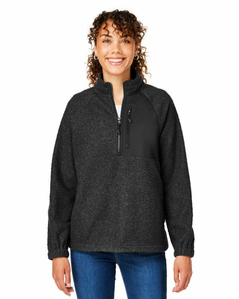 north end ne713w ladies' aura sweater fleece quarter-zip Front Fullsize