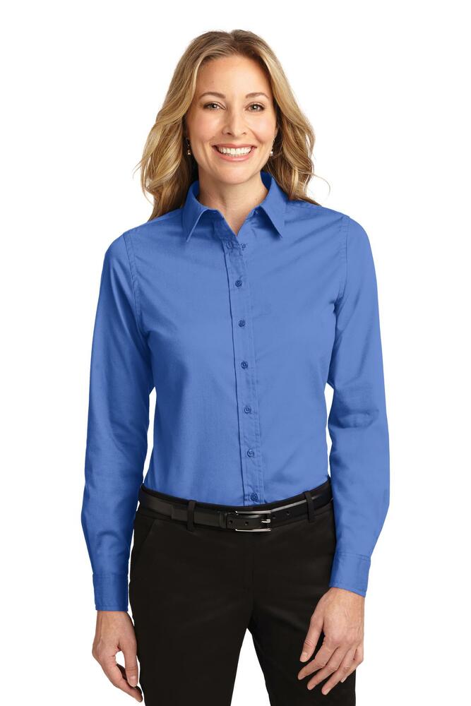 port authority l608 ladies long sleeve easy care shirt Front Fullsize