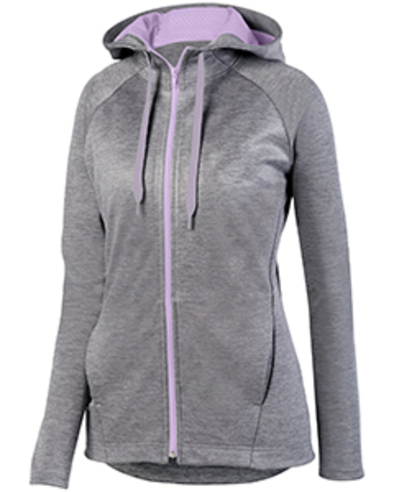 augusta sportswear 5558 ladies' zoe tonal heather full zip hoodie Front Fullsize