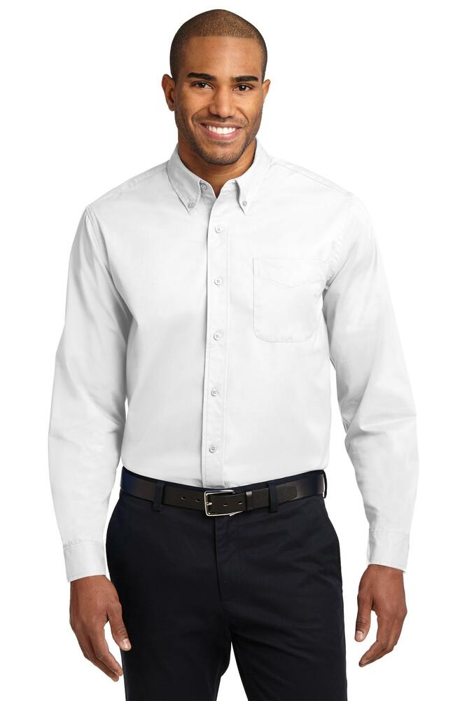 port authority s608 long sleeve easy care shirt Front Fullsize