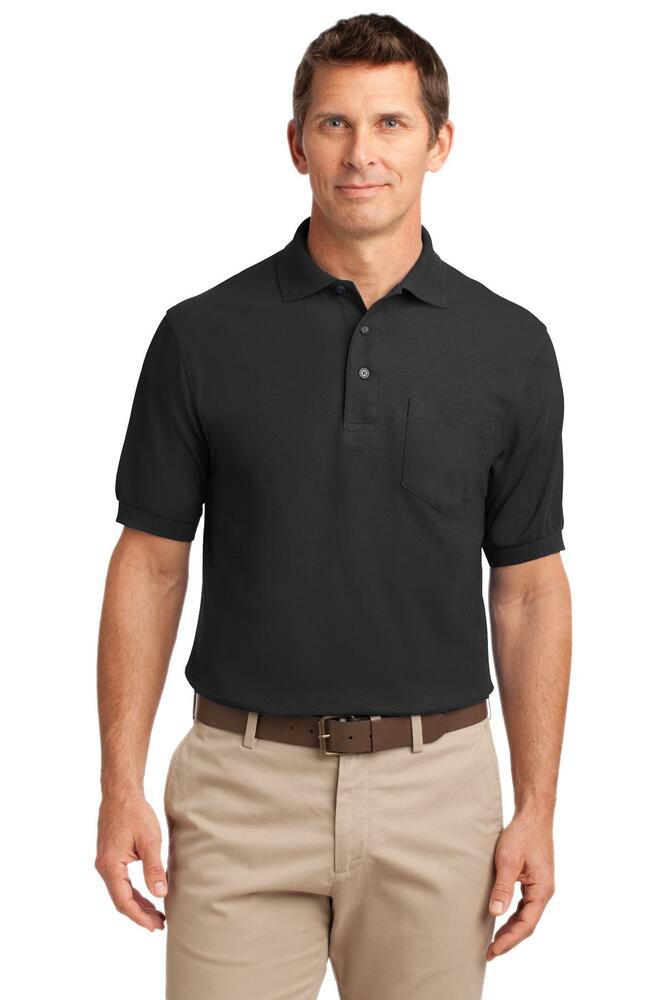 port authority tlk500p tall silk touch™ polo with pocket Front Fullsize