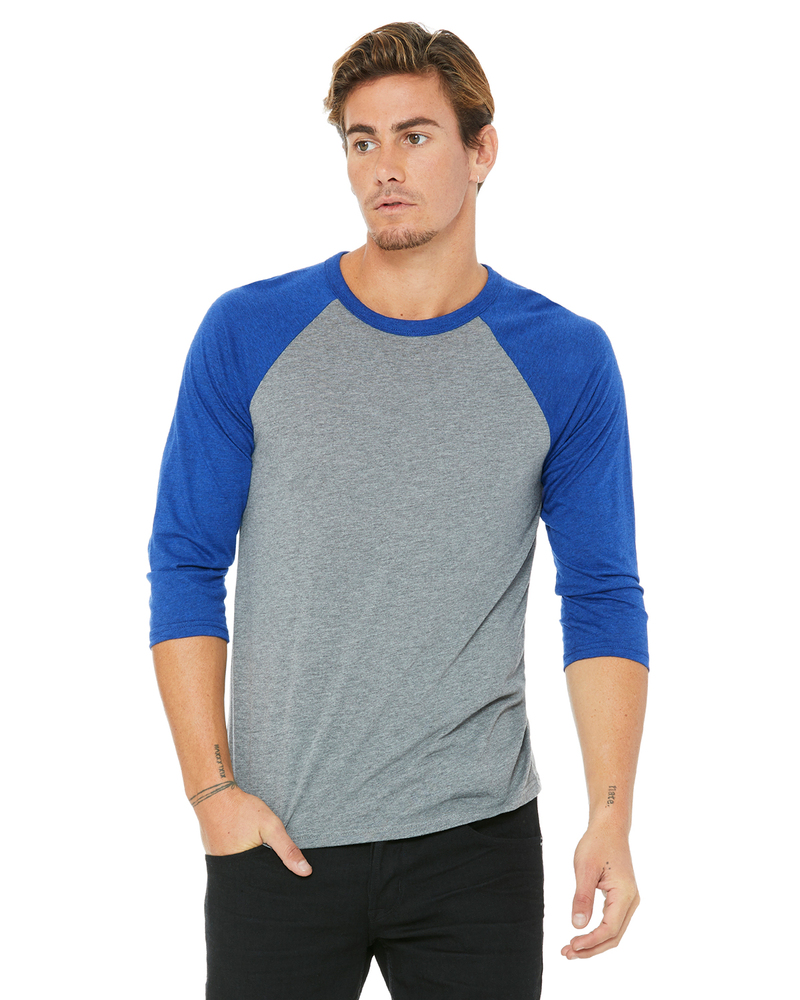 Bella + Canvas 3200 Unisex 3/4-Sleeve Baseball T-Shirt Front Fullsize"