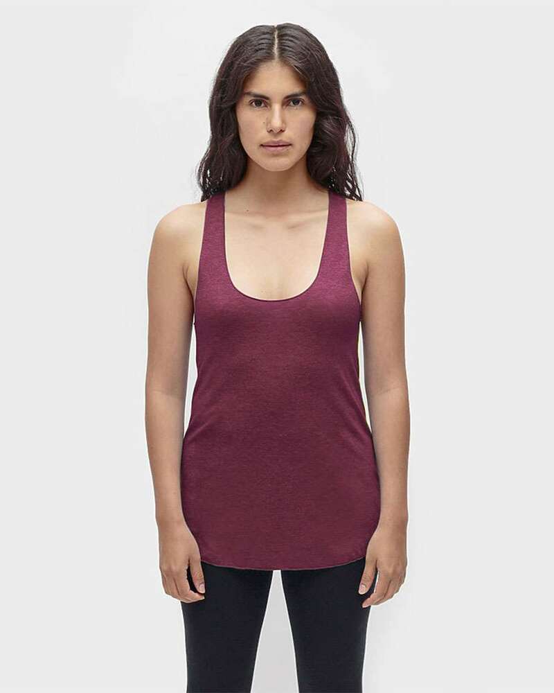 los angeles apparel tr3008 usa-made women's triblend racerback tank top Front Fullsize