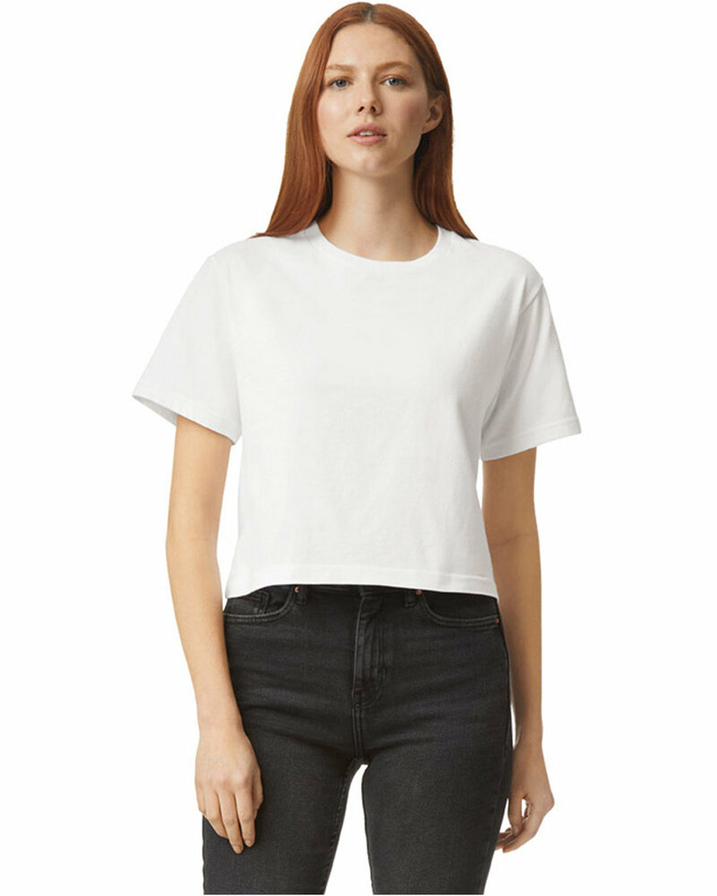 american apparel 102am women's fine jersey boxy tee Front Fullsize