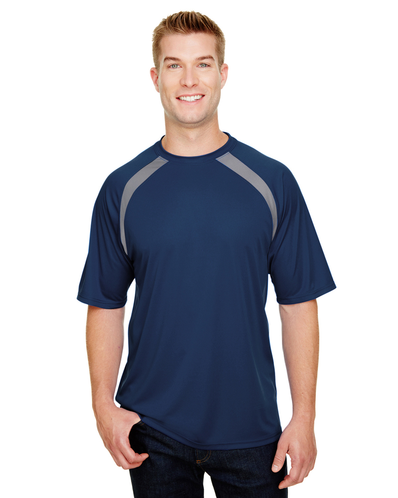 a4 n3001 men's spartan short sleeve color block crew neck t-shirt Front Fullsize