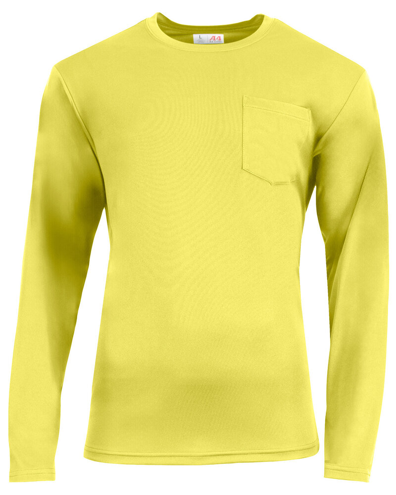 a4 n3521 unisex sprint long-sleeve pocket t-shirt Front Fullsize