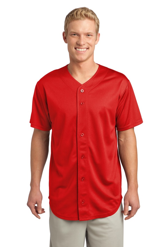 Sport-Tek ST220 PosiCharge ® Tough Mesh Full-Button Jersey Front Fullsize"