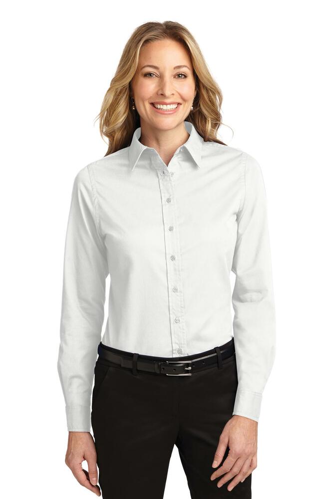 port authority l608 ladies long sleeve easy care shirt Front Fullsize