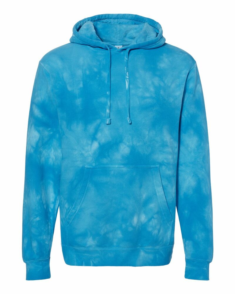 independent trading co. prm4500td unisex midweight tie-dyed hooded sweatshirt Front Fullsize