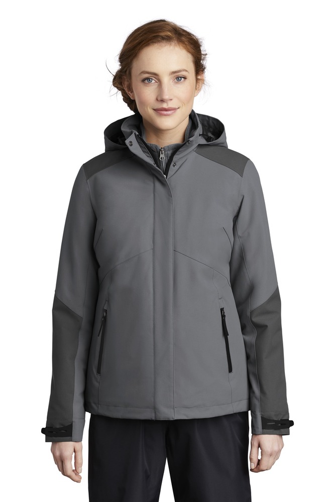 port authority l405 ladies insulated waterproof tech jacket Front Fullsize