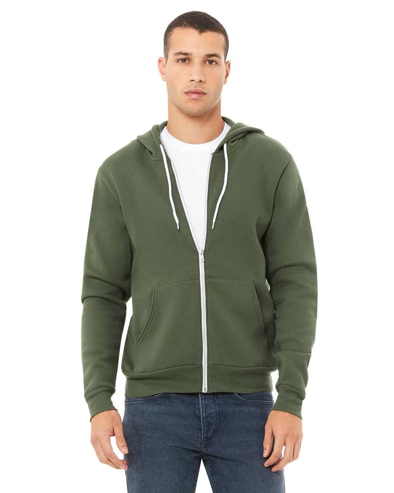 Bella + Canvas 3739 Unisex Sponge Fleece Full-Zip Hooded Sweatshirt Front Fullsize"