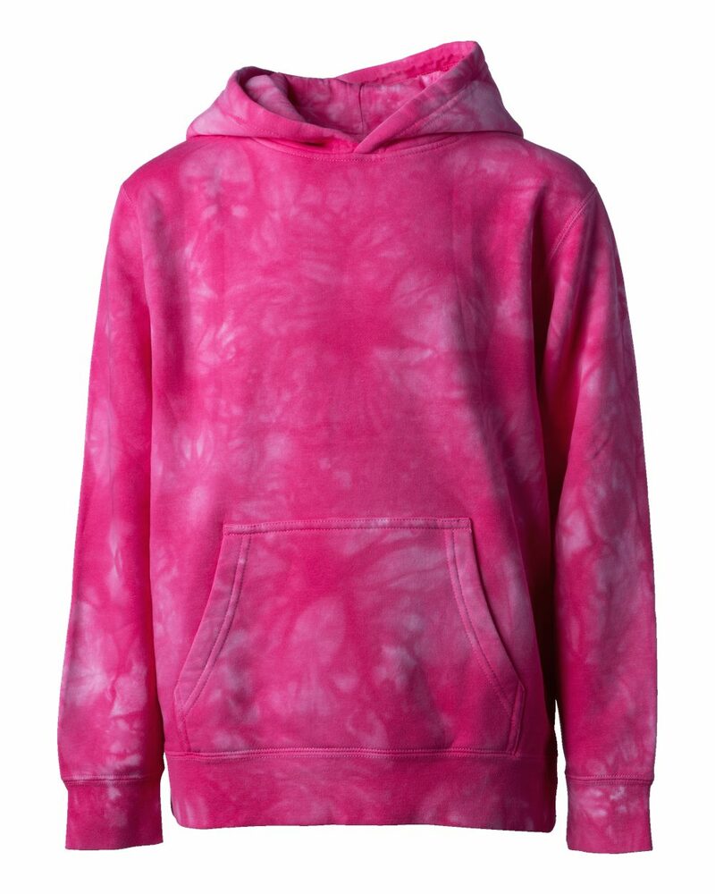 independent trading co. prm1500td youth midweight tie-dye hooded pullover Front Fullsize