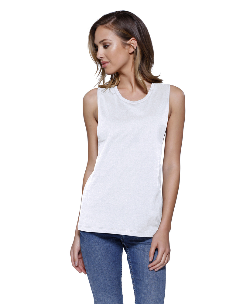 startee st1150 ladies' cotton muscle t-shirt Front Fullsize