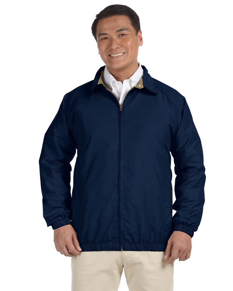 harriton m710 adult microfiber club jacket Front Fullsize