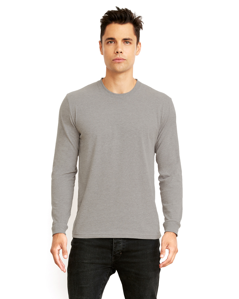 next level 6411 unisex sueded long-sleeve crew Front Fullsize