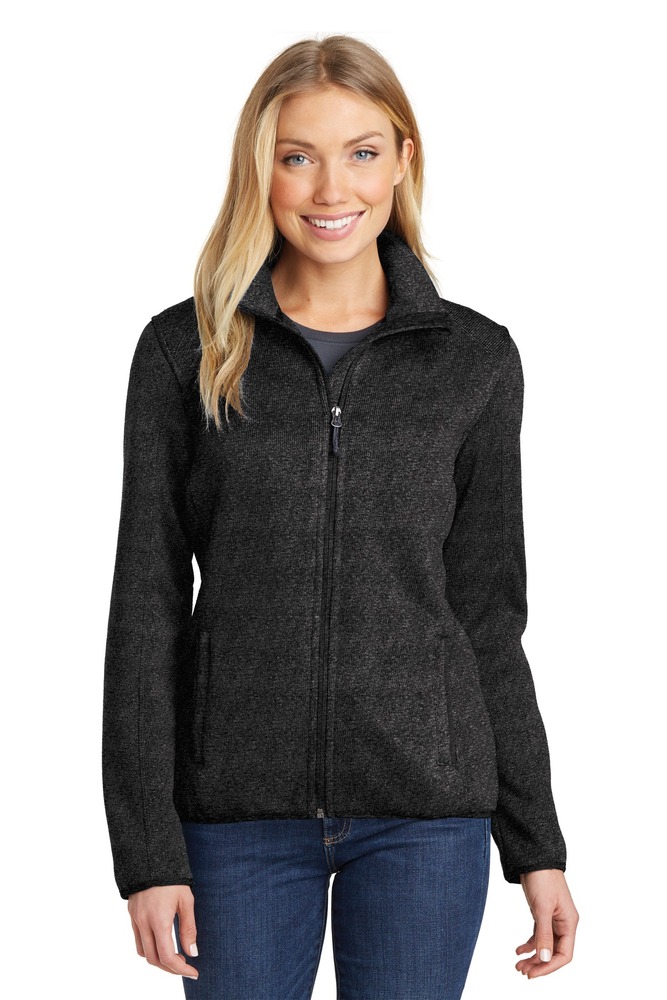Port Authority L232 Ladies Sweater Fleece Jacket Front Fullsize"