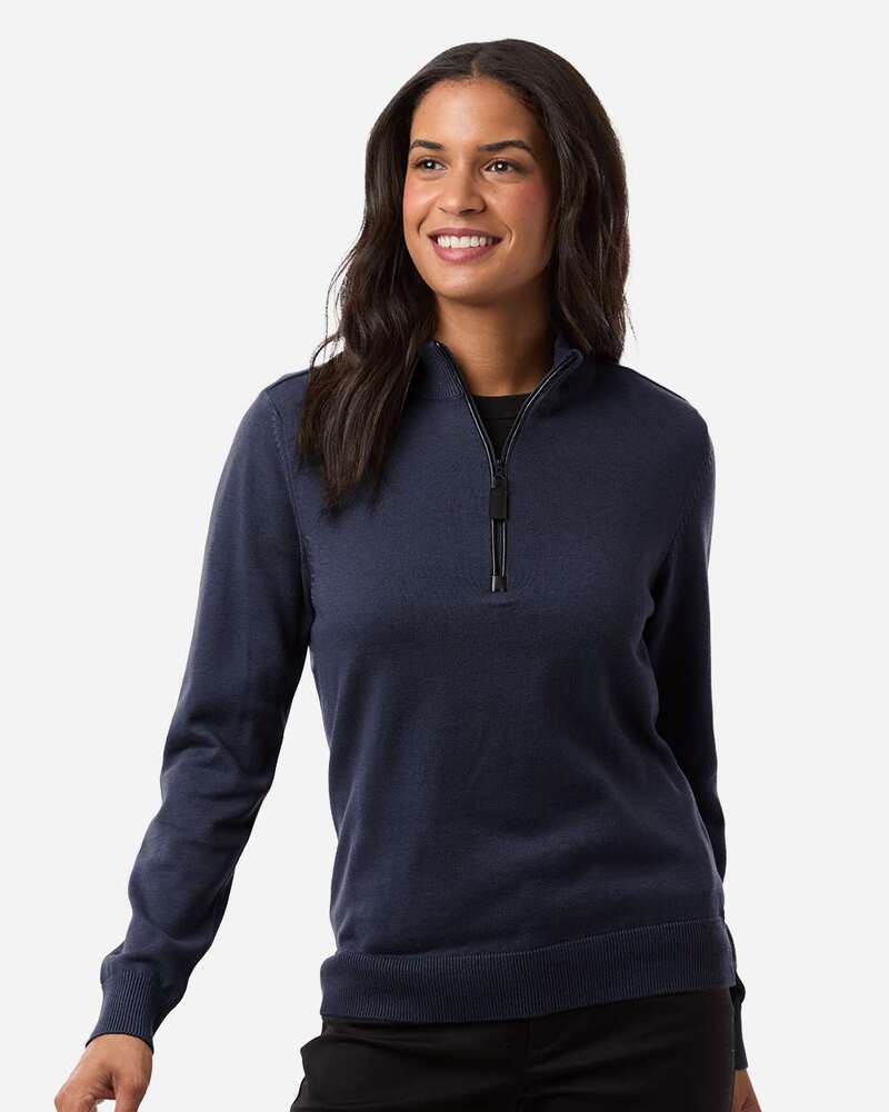 Devon & Jones DG446W Women's New Classic Quarter-Zip Sweater Front Fullsize"