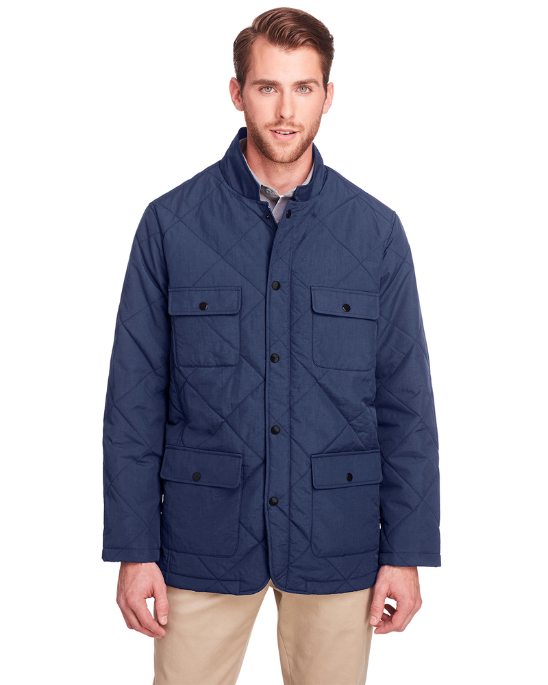 ultraclub uc708 men's dawson quilted hacking jacket Front Fullsize