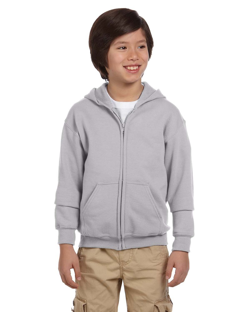 Gildan G186B Youth Heavy Blend ™ Full-Zip Hooded Sweatshirt Front Fullsize"