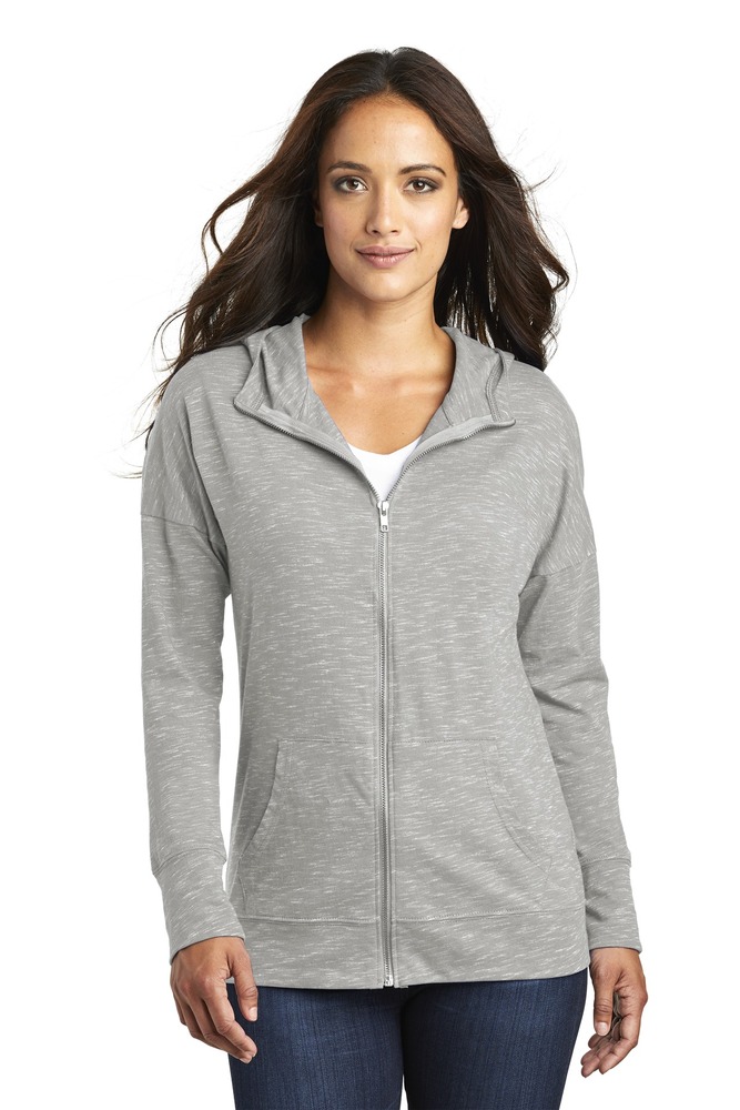 District DT665 Women's Medal Full-Zip Hoodie Front Fullsize"