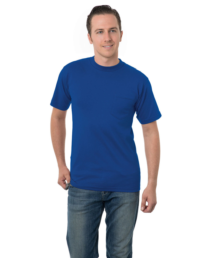 bayside ba3015 adult 6.1 oz., cotton pocket t-shirt Front Fullsize