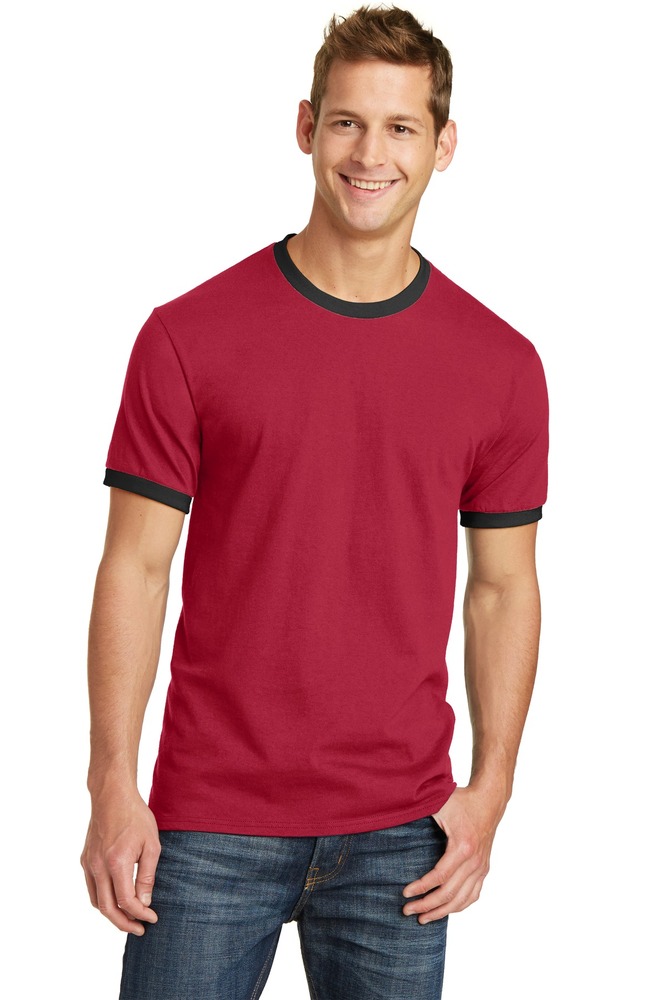 Port & Company PC54R Core Cotton Ringer Tee Front Fullsize"