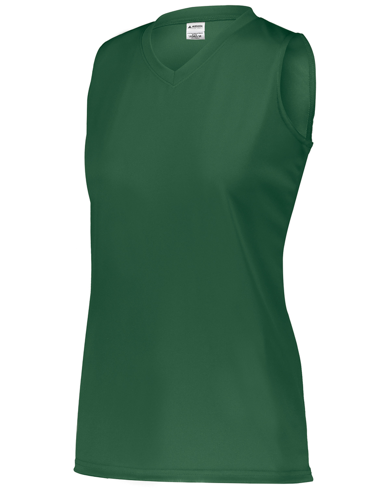 Augusta Sportswear 4795 Girls Attain Wicking Sleeveless Jersey Front Fullsize"