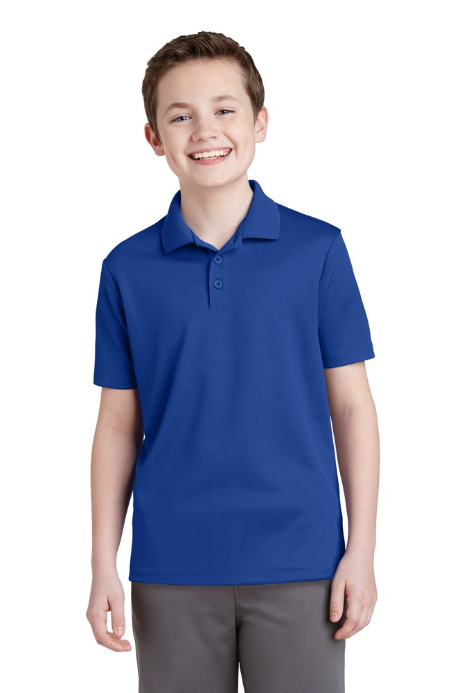 sport-tek yst640 youth posicharge ® racermesh ® polo Front Fullsize