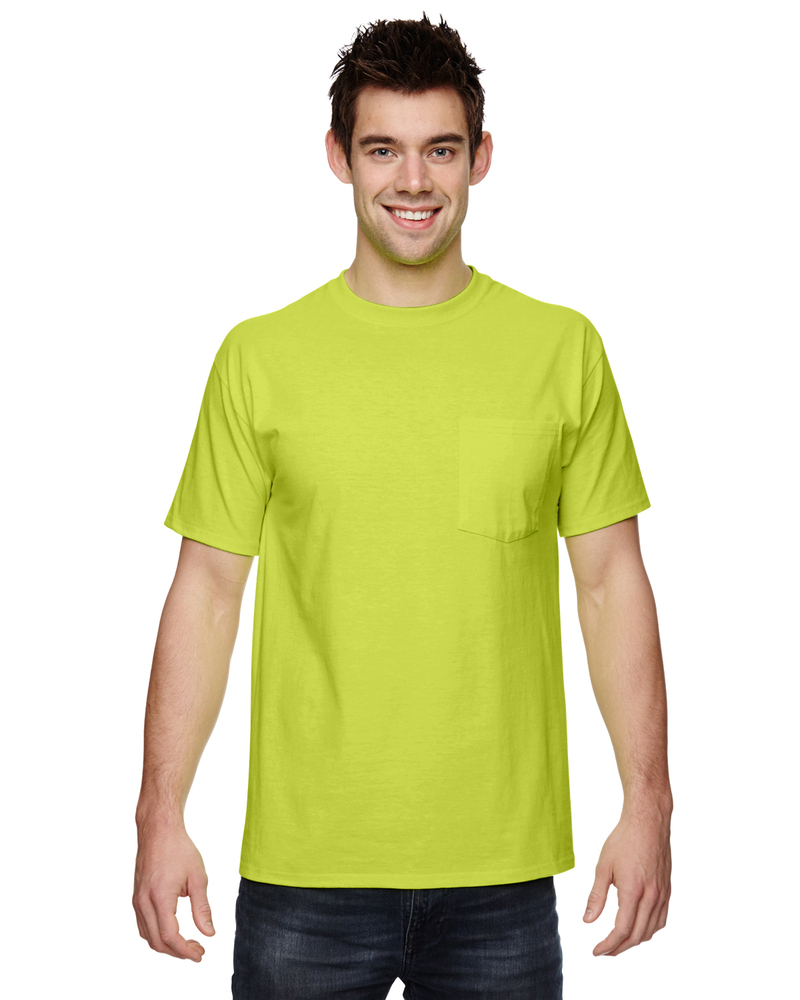 fruit of the loom 3931p adult 5 oz. hd cotton™ pocket t-shirt Front Fullsize