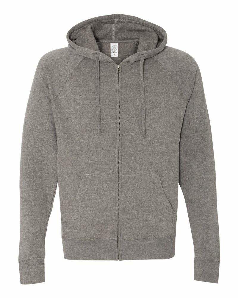Independent Trading Co. PRM33SBZ Unisex Special Blend Raglan Full-Zip Hooded Sweatshirt Front Fullsize"