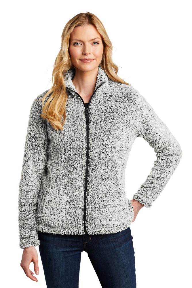 port authority l131 ladies cozy fleece jacket Front Fullsize
