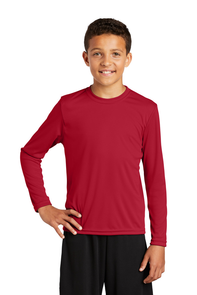 Sport-Tek YST350LS Youth Long Sleeve PosiCharge ® Competitor™ Tee Front Fullsize"
