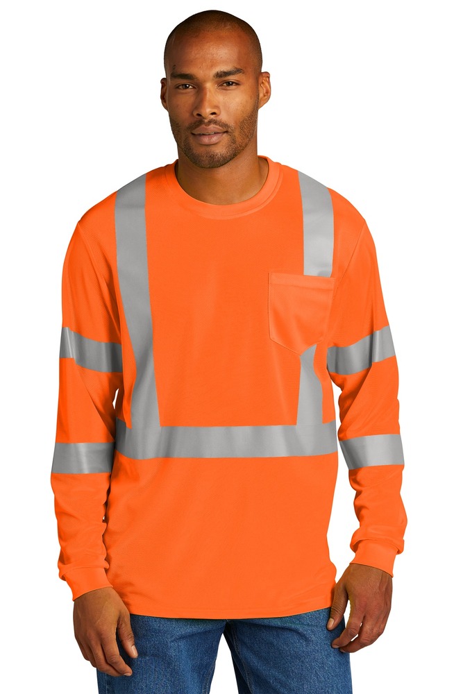 CornerStone CS203 ANSI 107 Class 3 Mesh Long Sleeve Tee Front Fullsize"